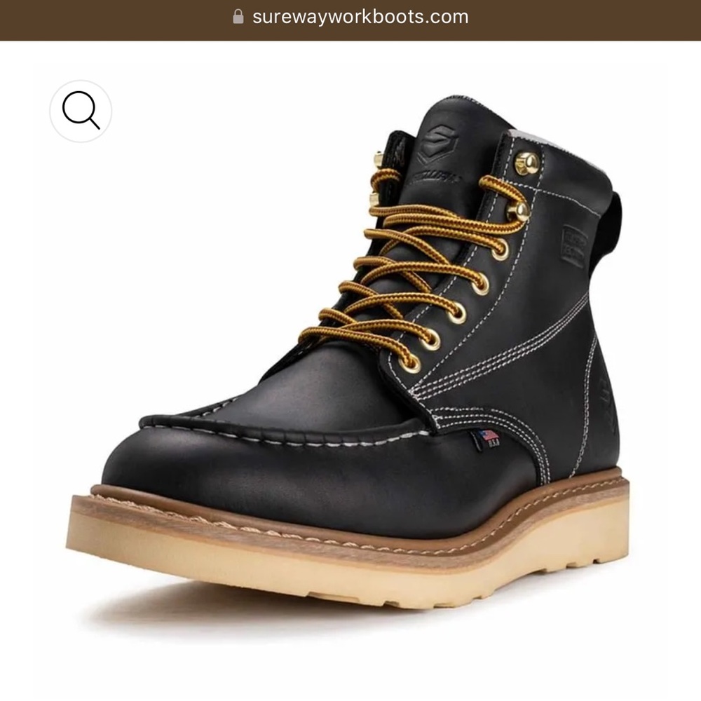 Sureway Men's 6-inch Moc Toe Work Boots size 10.5